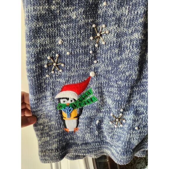 Christopher & Banks Hand Embroidered Christmas Holiday  Sweater Size Small - Picture 6 of 9